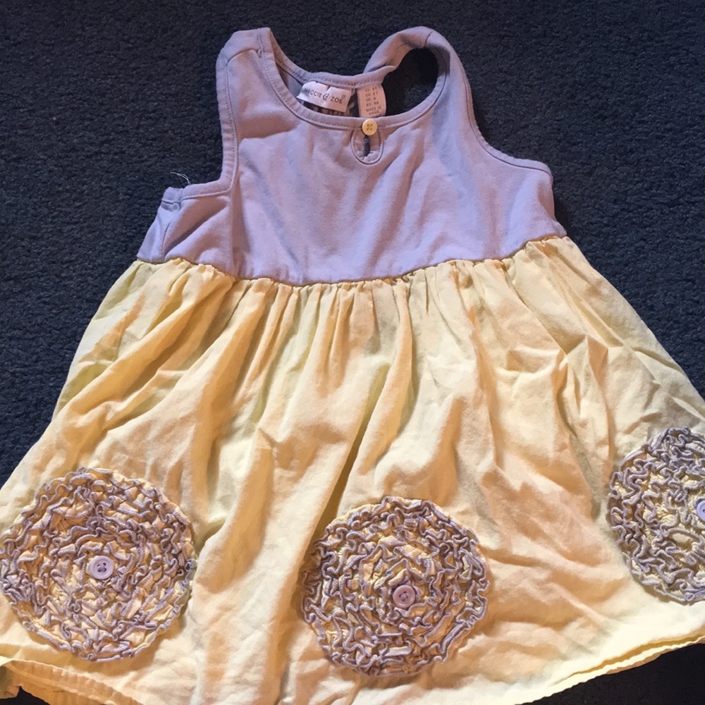 Yellow and grey dress